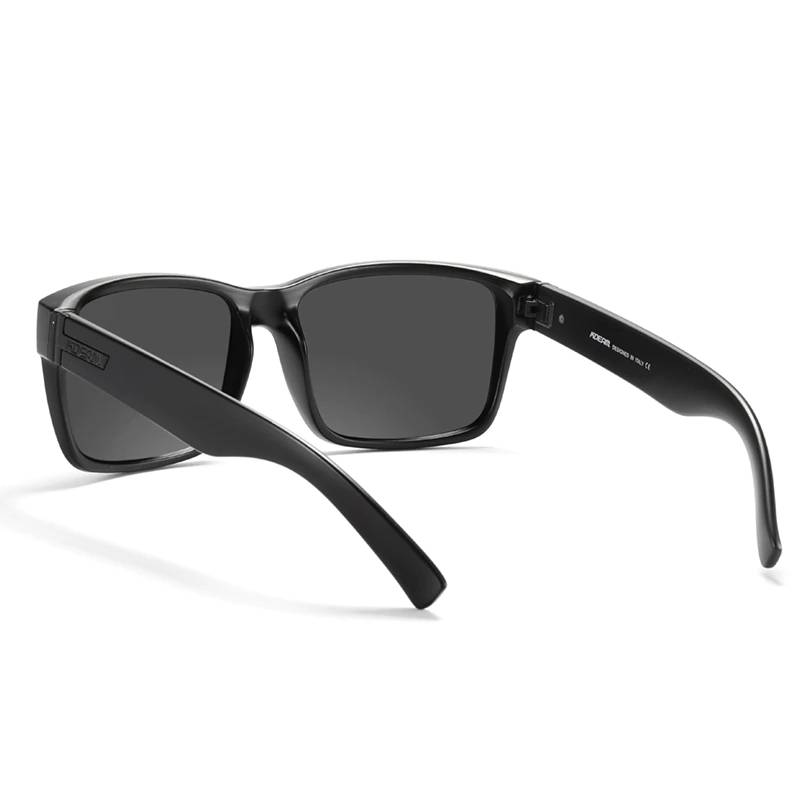 KDEAM 2021 New All Black Square Polarized Sunglasses Men Flat Top Designer Polaroid Glasses Accessories Included CE Unisex Sunglasses