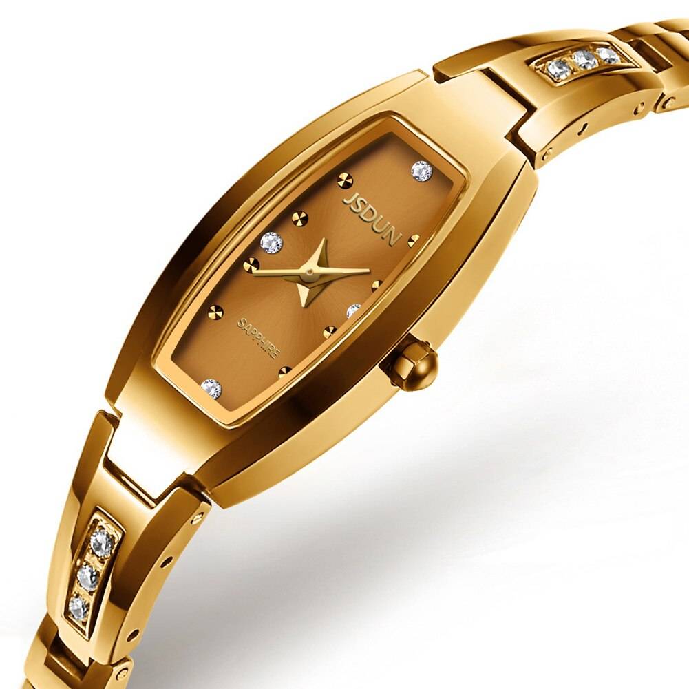 JSDUN Women's Luxury Quartz Watch Elegant Diamond Sapphire Design Women's Watches