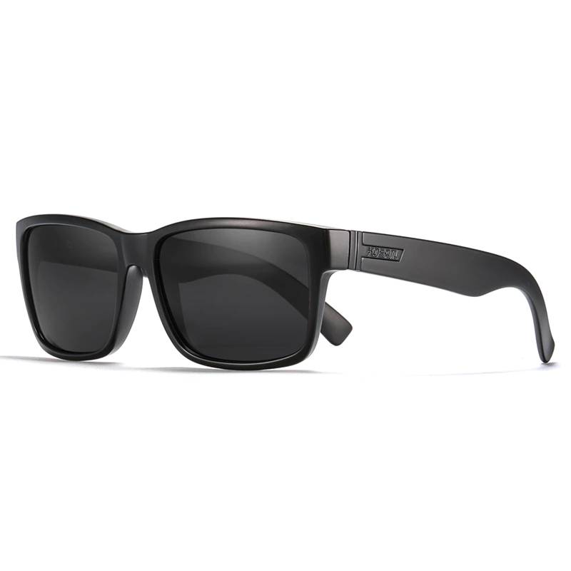 KDEAM 2021 New All Black Square Polarized Sunglasses Men Flat Top Designer Polaroid Glasses Accessories Included CE Unisex Sunglasses