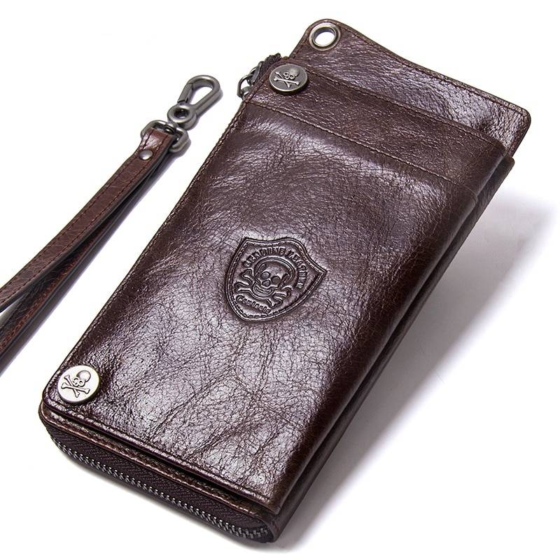 Genuine Leather Clutch Purse with Phone Pocket Wallets and Card Holders