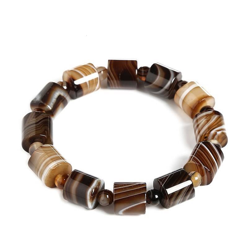 Handcrafted Men's Bracelets with Natural Agate Stones Bracelets & Bangles