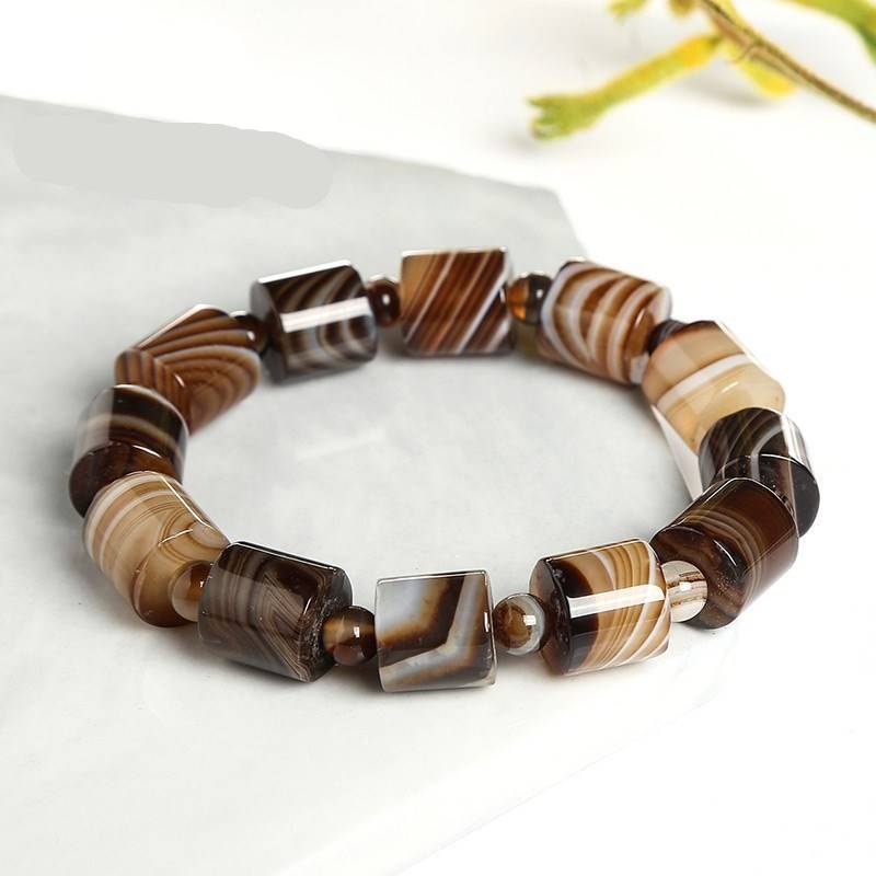 Handcrafted Men's Bracelets with Natural Agate Stones Bracelets & Bangles