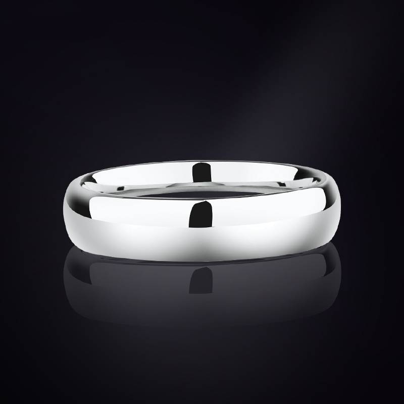 Silver Dome Band Tungsten Rings for Couples Mens Rings