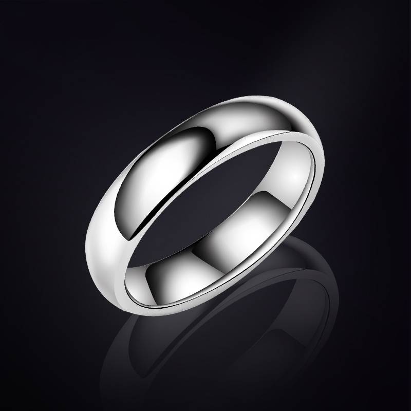 Silver Dome Band Tungsten Rings for Couples Mens Rings