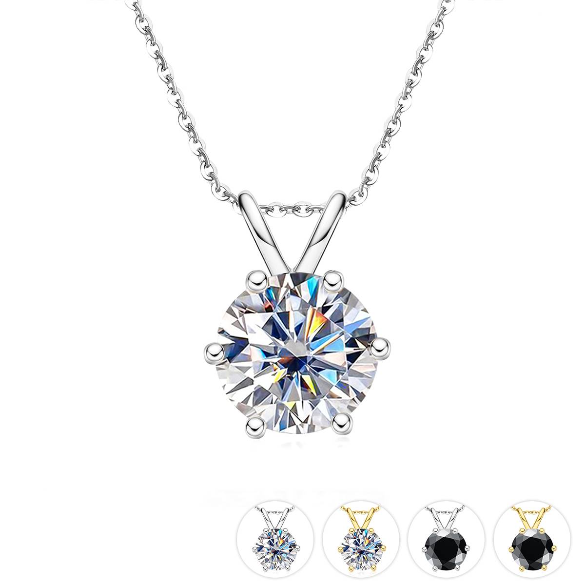 AnuJewel 1ct 3ct 5ct D Color Moissanite Diamond Top Quality 18K Gold Plated Pendant Necklace Fine Jewelry Gifts Wholesale Necklaces & Pendants