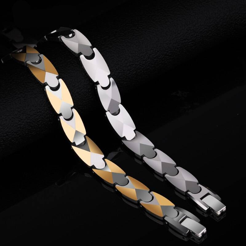 Men Fashion Bracelets High Polished Tungsten Male Jewelry Personalized with Healing Magnet Customized Free Shipping, Magnetic Jewelry