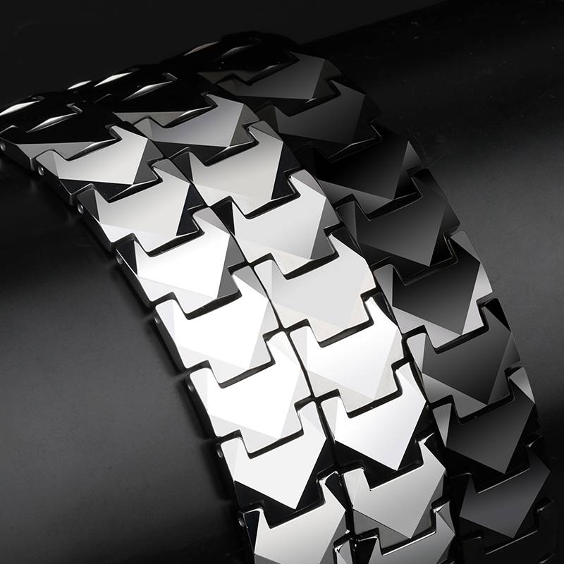 Tungsten Links Bracelets for Men Women Couples High Polished Inlay Health Magnetic Stones Three Color, Free Shipping, Customized Magnetic Jewelry