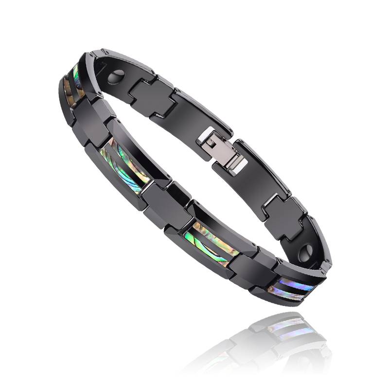 Black Ceramic Sea Shell Bracelets for Men Magnetic Jewelry