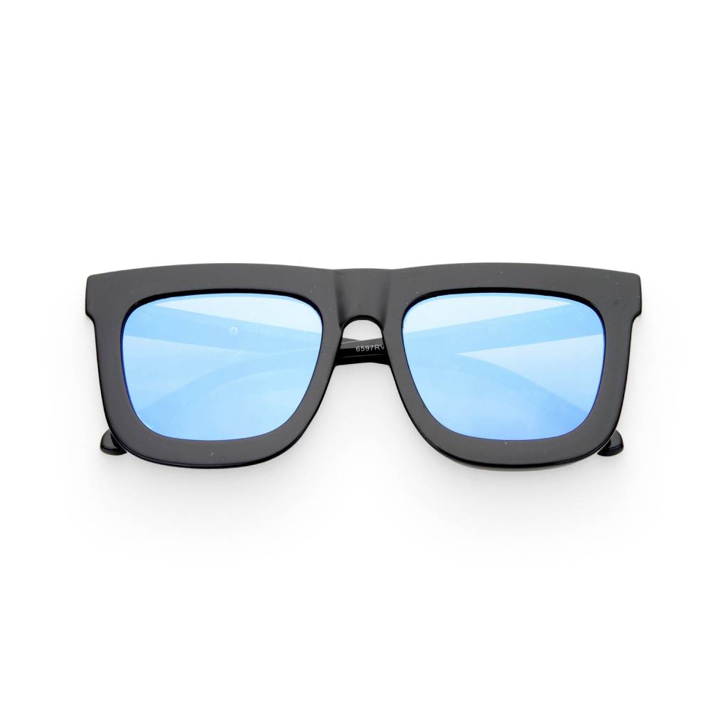 Black & Blue Square Hipster Sunglasses Affordable Accessories Unisex Sunglasses