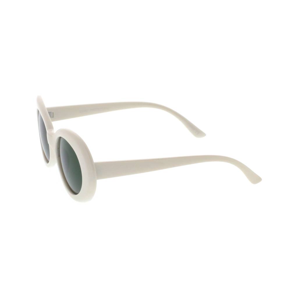 White & Green Women’s Retro Oval Sunglasses Affordable Accessories Unisex Sunglasses