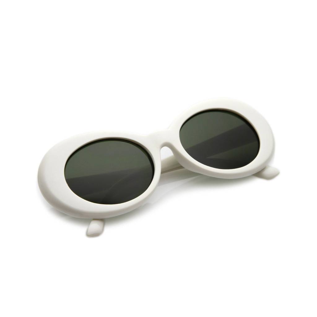 White & Green Women’s Retro Oval Sunglasses Affordable Accessories Unisex Sunglasses