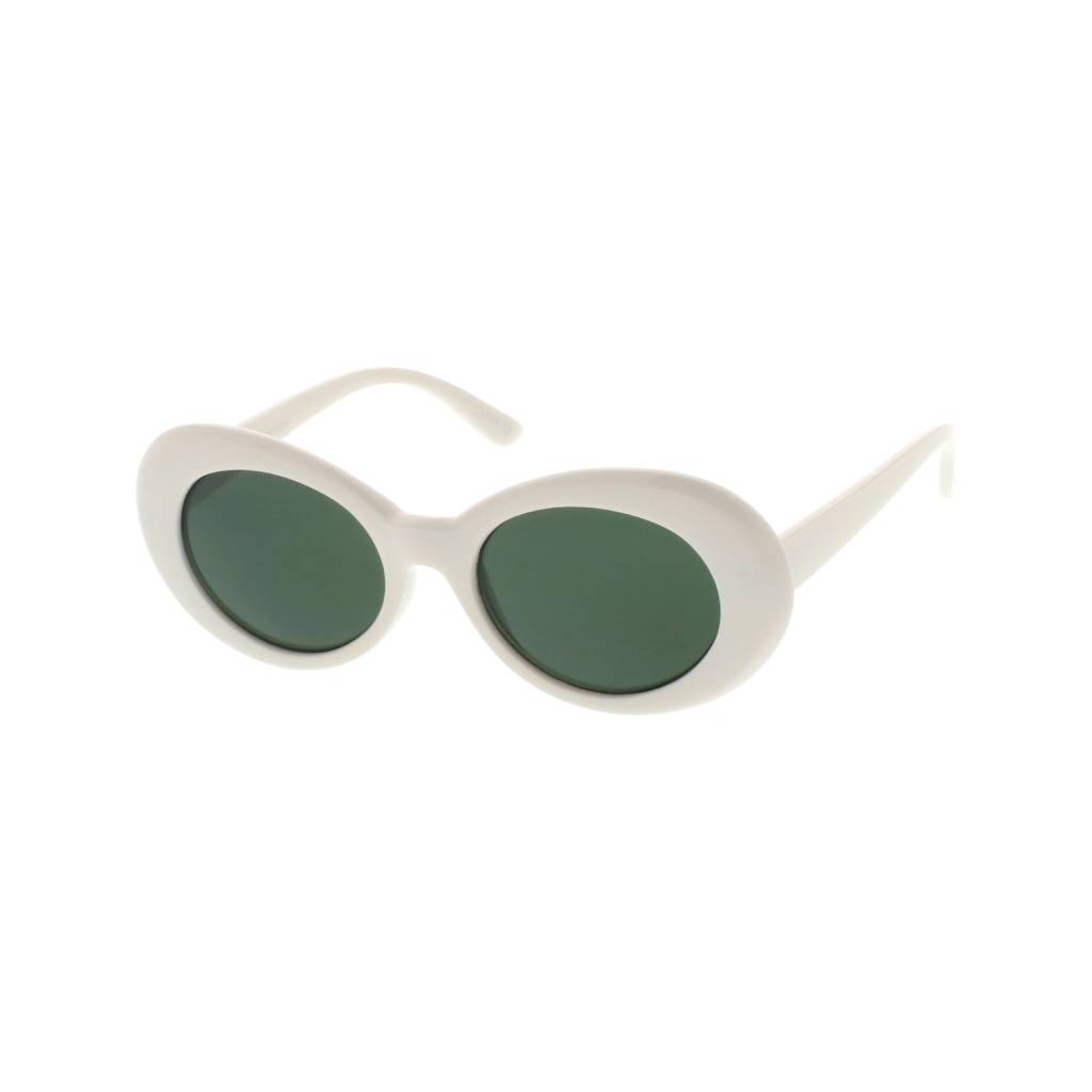 White & Green Women’s Retro Oval Sunglasses Affordable Accessories Unisex Sunglasses