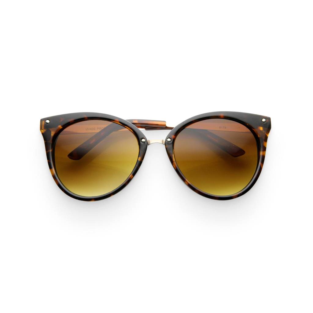 Women’s Tortoise & Amber Indie Cat-Eye Sunglasses Affordable Accessories Unisex Sunglasses