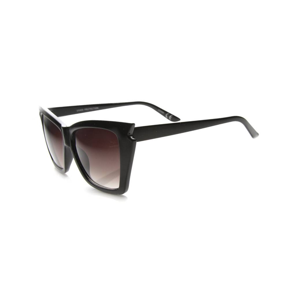 Women’s Shiny Black Lavender Jagged Cat-Eye Sunglasses Affordable Accessories Unisex Sunglasses