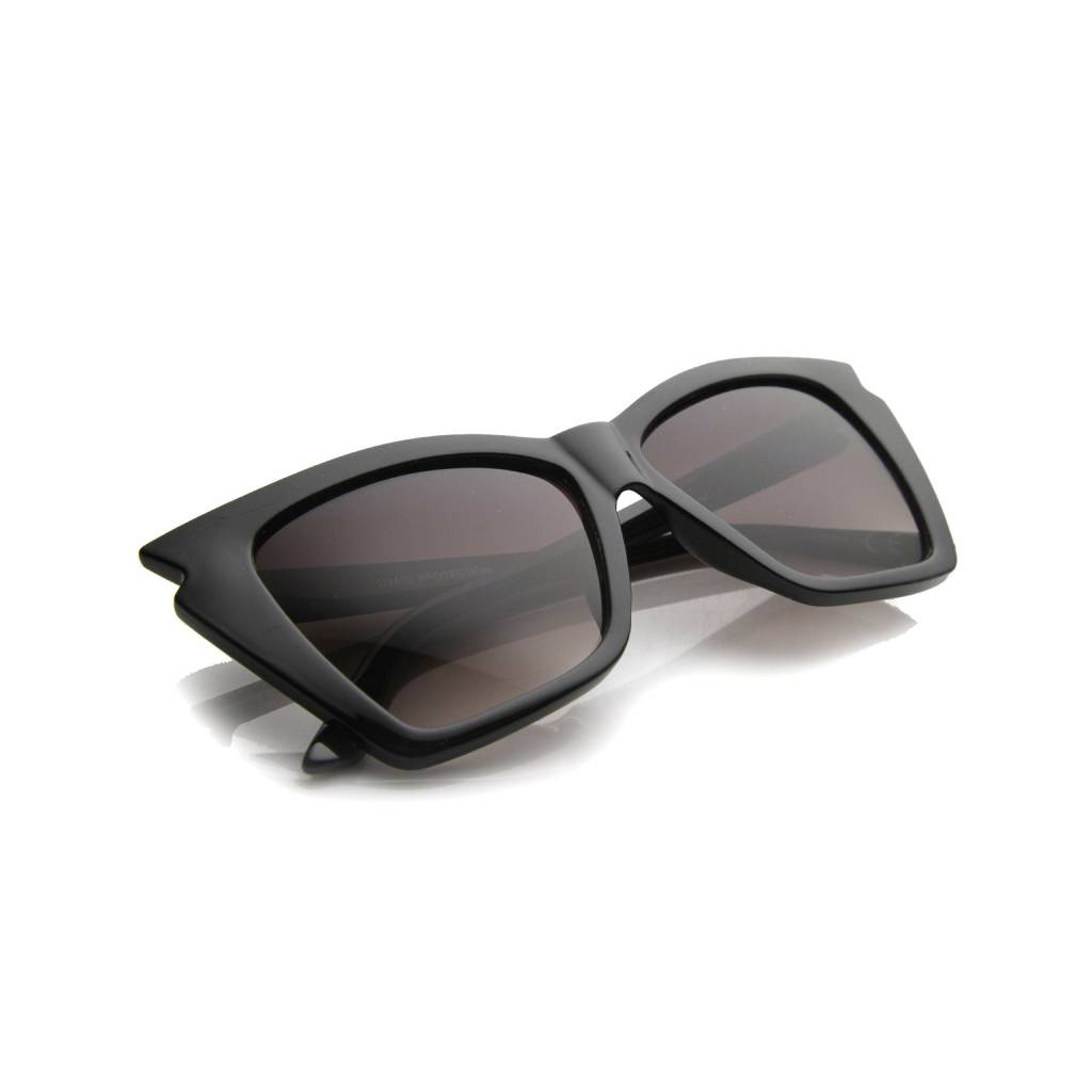 Women’s Shiny Black Lavender Jagged Cat-Eye Sunglasses Affordable Accessories Unisex Sunglasses