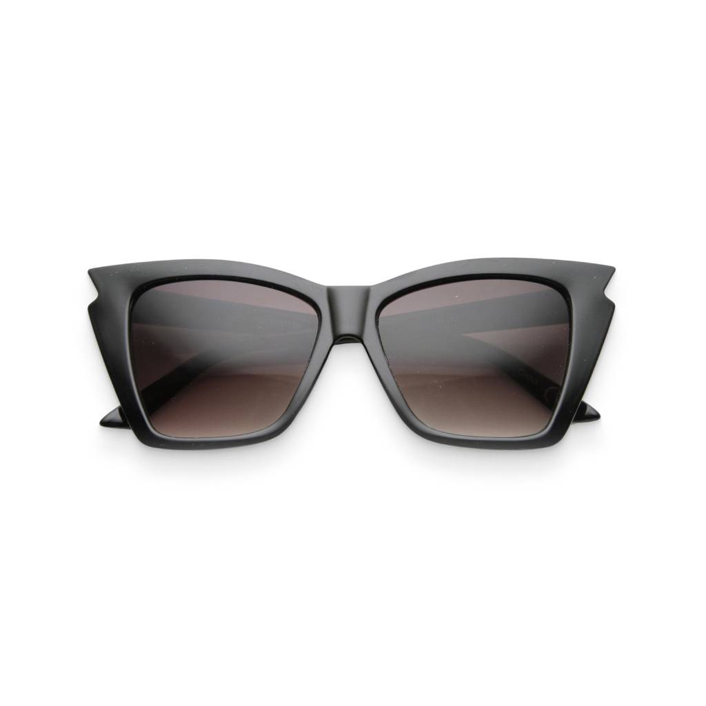 Women’s Shiny Black Lavender Jagged Cat-Eye Sunglasses Affordable Accessories Unisex Sunglasses