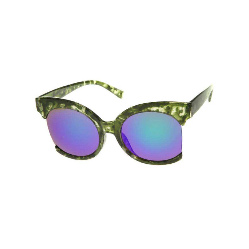 Side Cut Mirrored Cat Eye Glasses Affordable Accessories Unisex Sunglasses