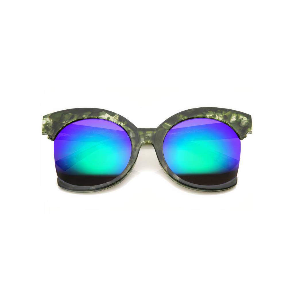 Side Cut Mirrored Cat Eye Glasses Affordable Accessories Unisex Sunglasses