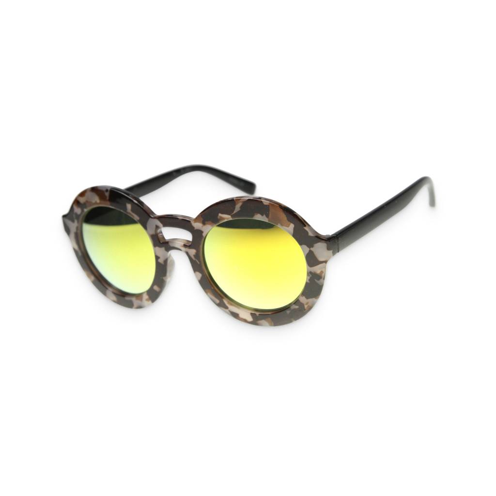 Women’s Retro Chic Grey Tortoise & Yellow Sunglasses Affordable Accessories Unisex Sunglasses