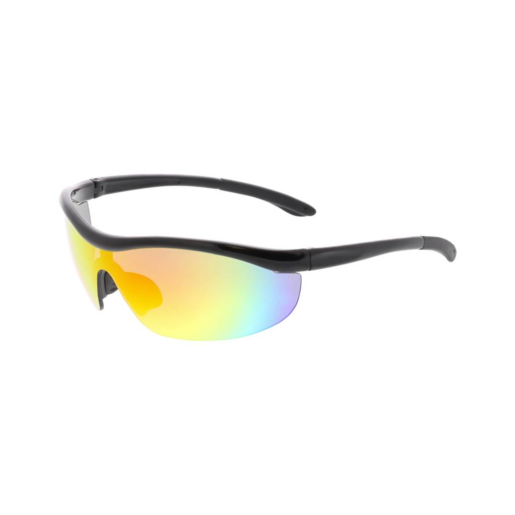 Black & Rainbow Wrap-Around Sports Sunglasses Affordable Accessories Unisex Sunglasses