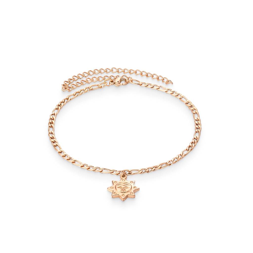 Rose Gold Bracelet With A Sun Pendant Bracelets & Bangles Women's Jewelry