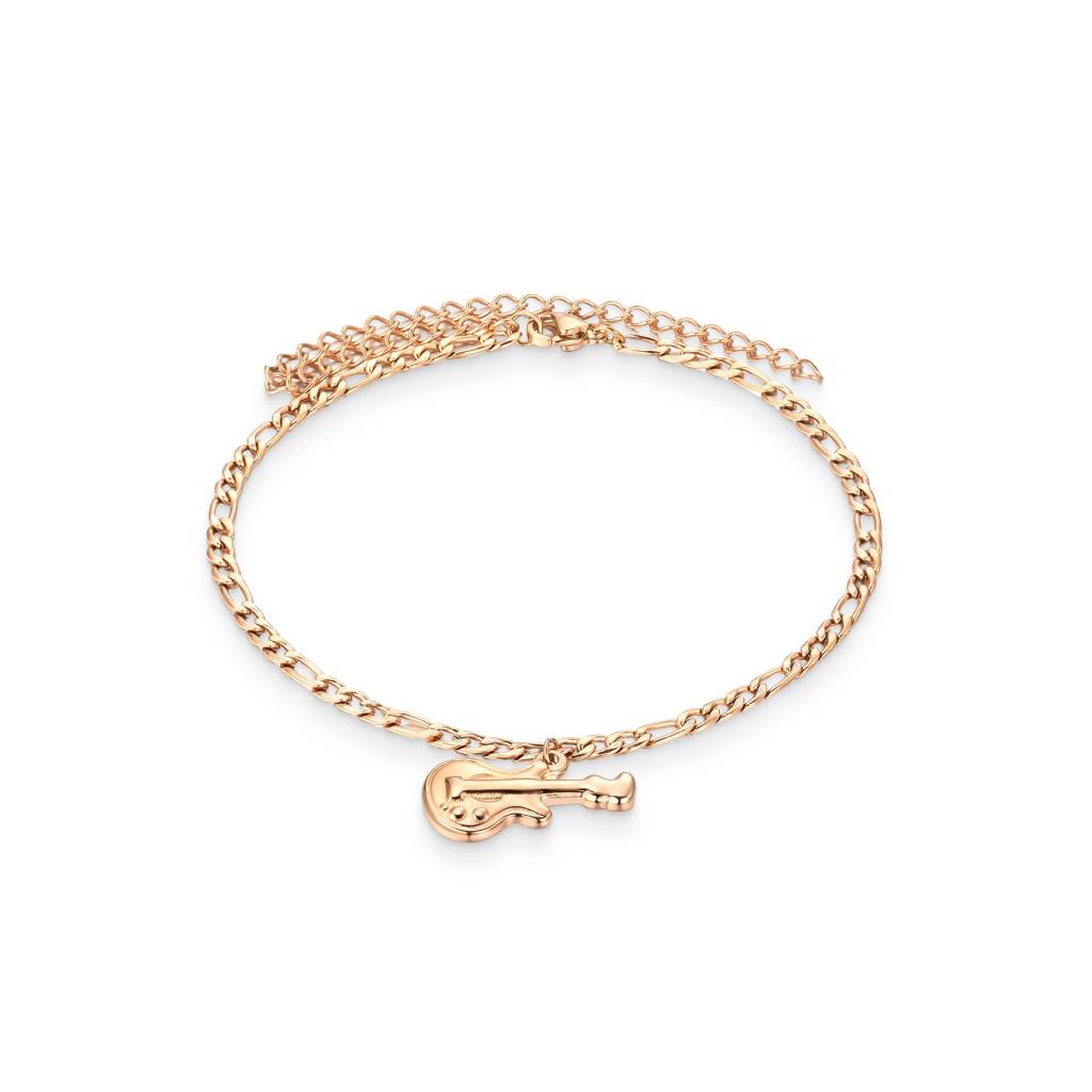 Rose Gold Bracelet With A Guitar Pendant Bracelets & Bangles Women's Jewelry