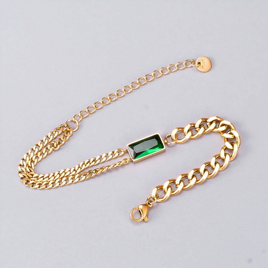 Emerald Charm Bracelet Bracelets & Bangles Women's Jewelry