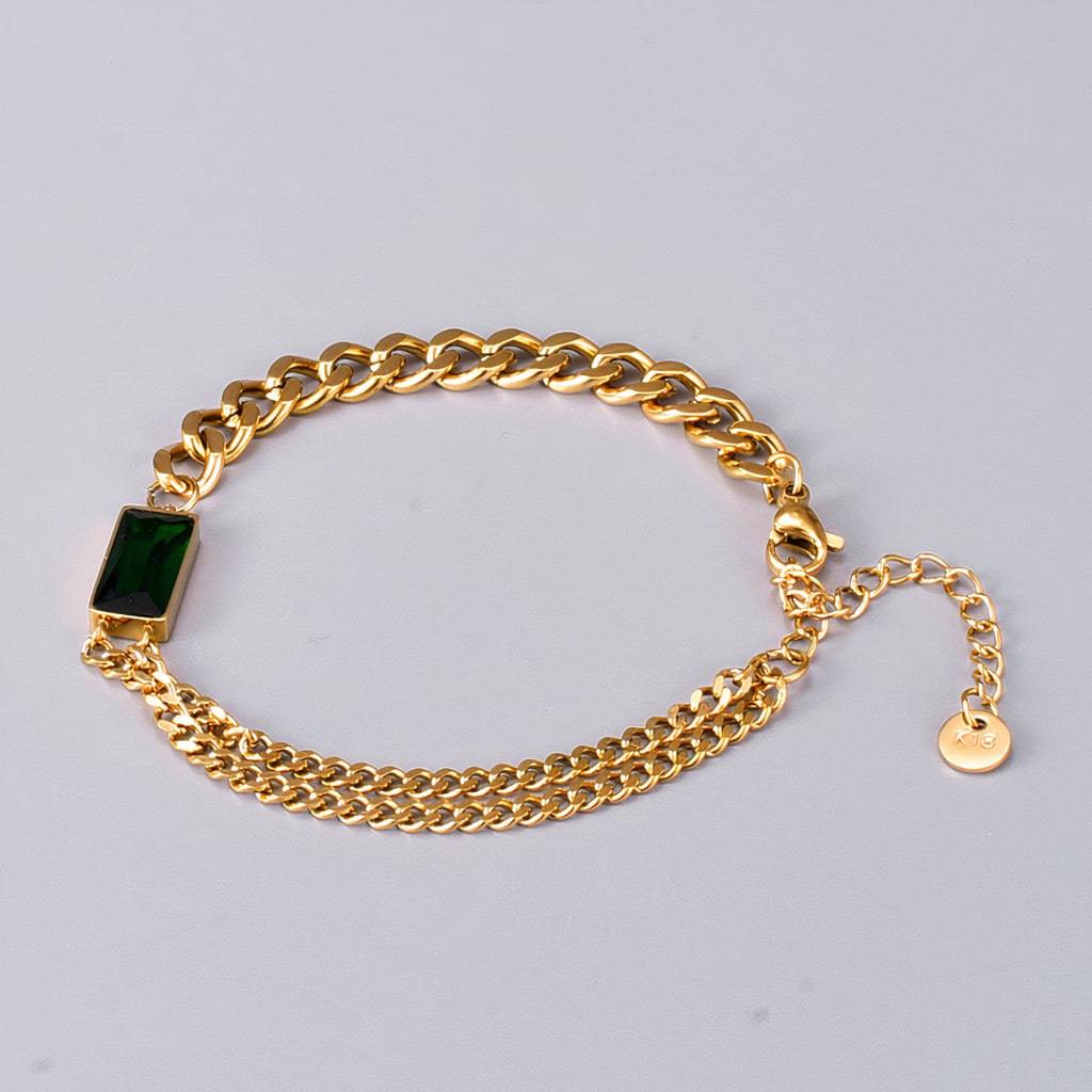 Emerald Charm Bracelet Bracelets & Bangles Women's Jewelry