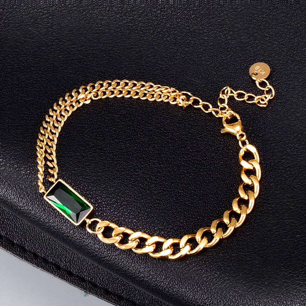 Emerald Charm Bracelet Bracelets & Bangles Women's Jewelry
