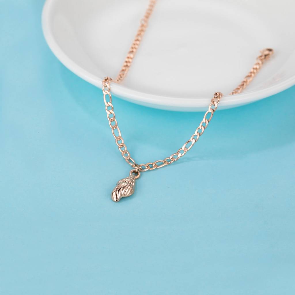 Rose Gold Bracelet With A Shell Pendant Bracelets & Bangles Women's Jewelry