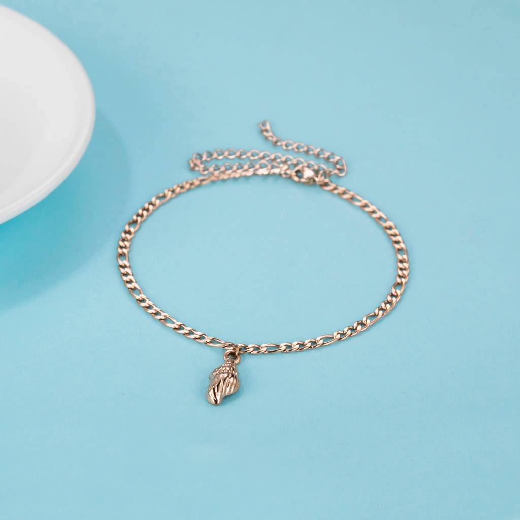 Rose Gold Bracelet With A Shell Pendant Bracelets & Bangles Women's Jewelry