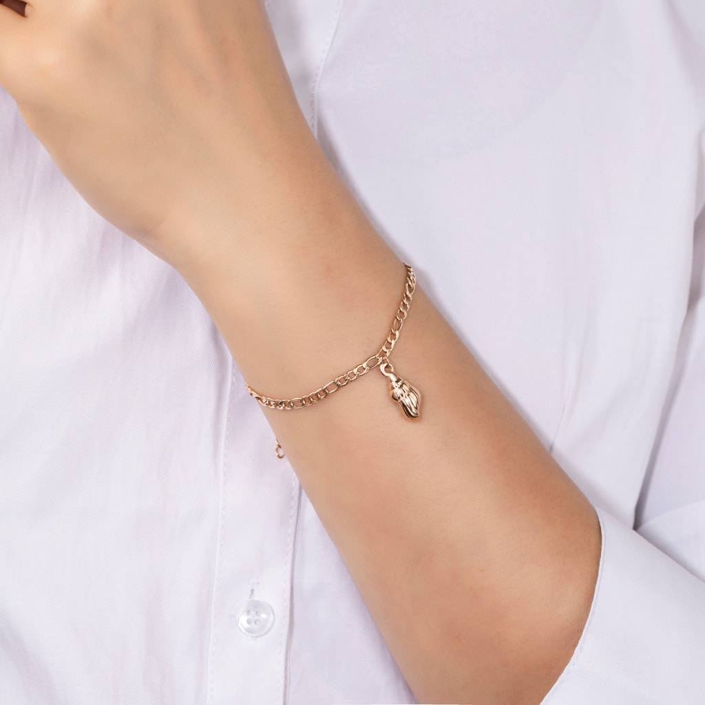 Rose Gold Bracelet With A Shell Pendant Bracelets & Bangles Women's Jewelry