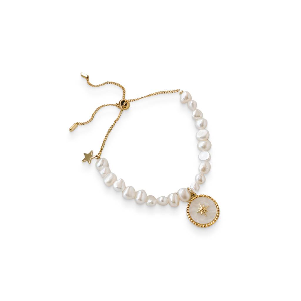 Round Coin Pearl Bracelet Bracelets & Bangles Men's Jewelry