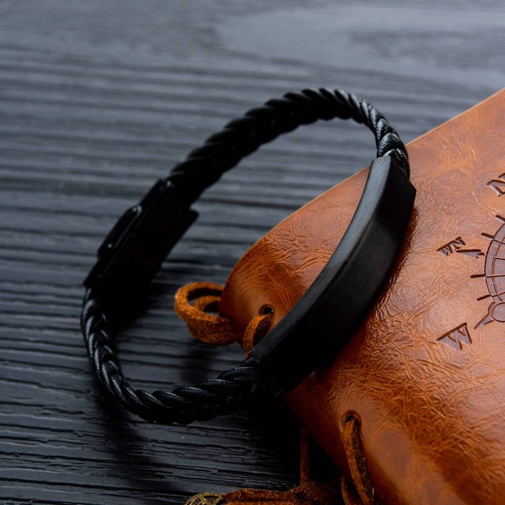 Black Leather Bracelet Men's Bracelets Men's Jewelry