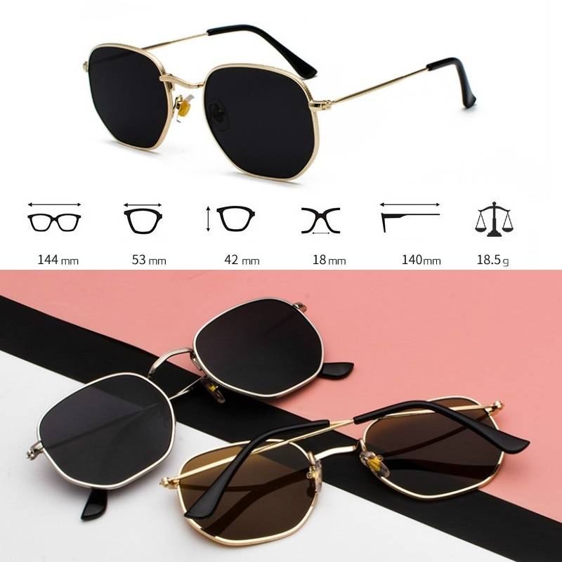 Men's Hexagon Shaped Sunglasses Affordable Accessories Unisex Sunglasses