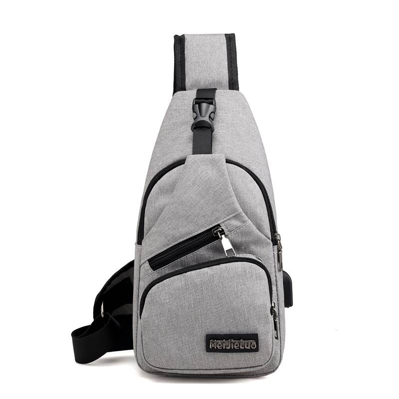 Men's Flat Shoulder Bag with USB Port Affordable Accessories Chest Waist Bags