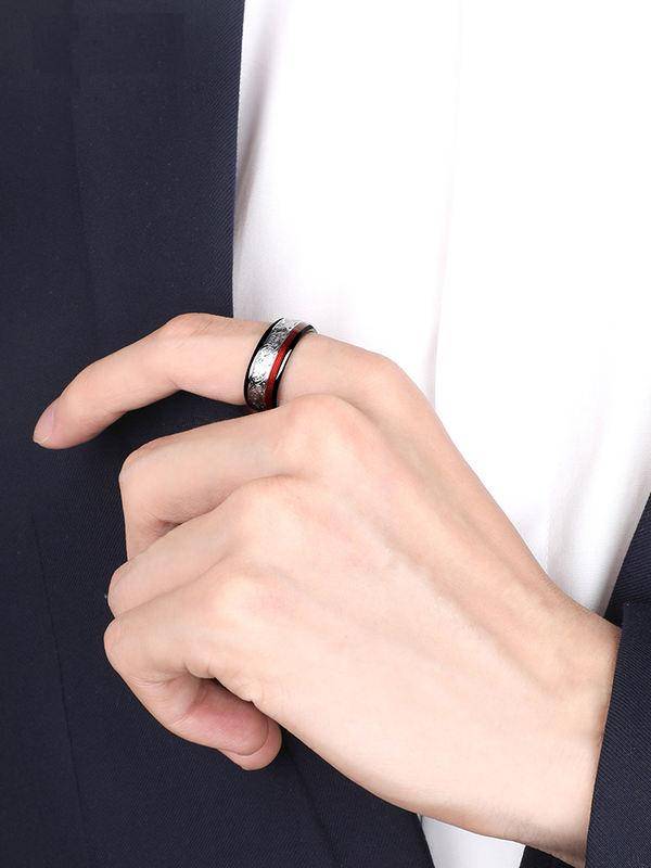 8mm Men's Good Luck Tungsten Ring Mens Rings