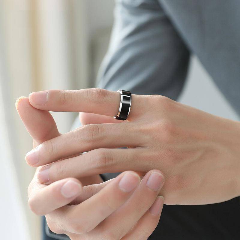 6/8mm Men's Black Tungsten Carbide Ring Mens Rings