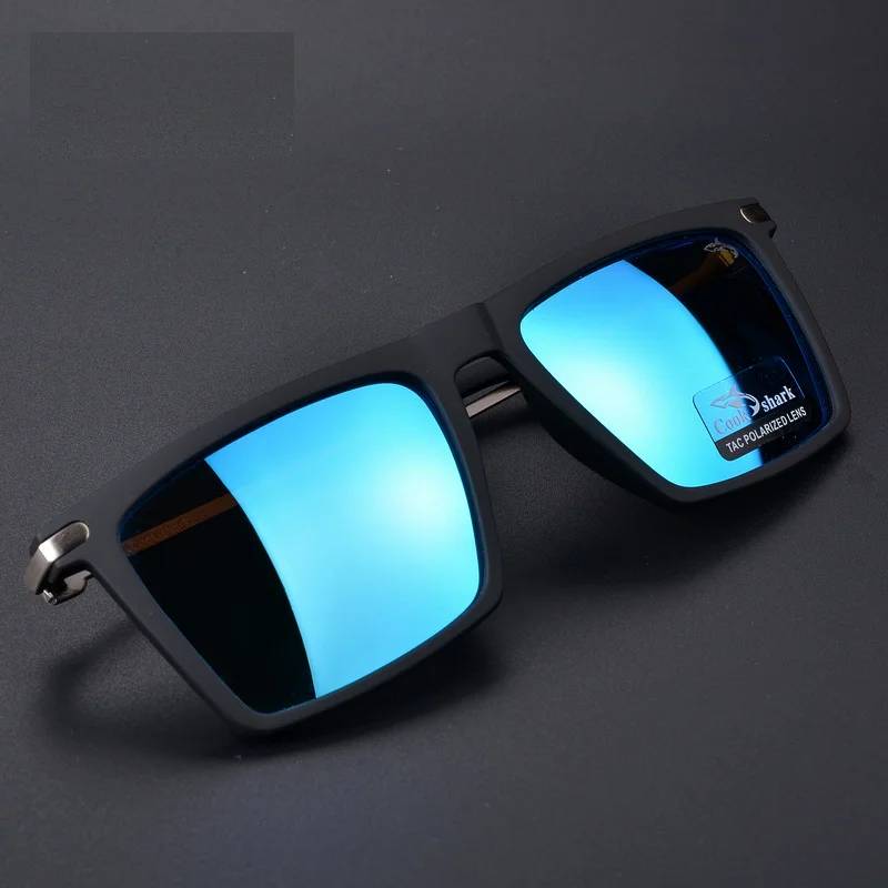 Cook Shark polarized sunglasses with UV400 TAC lens and square frame – high-definition view