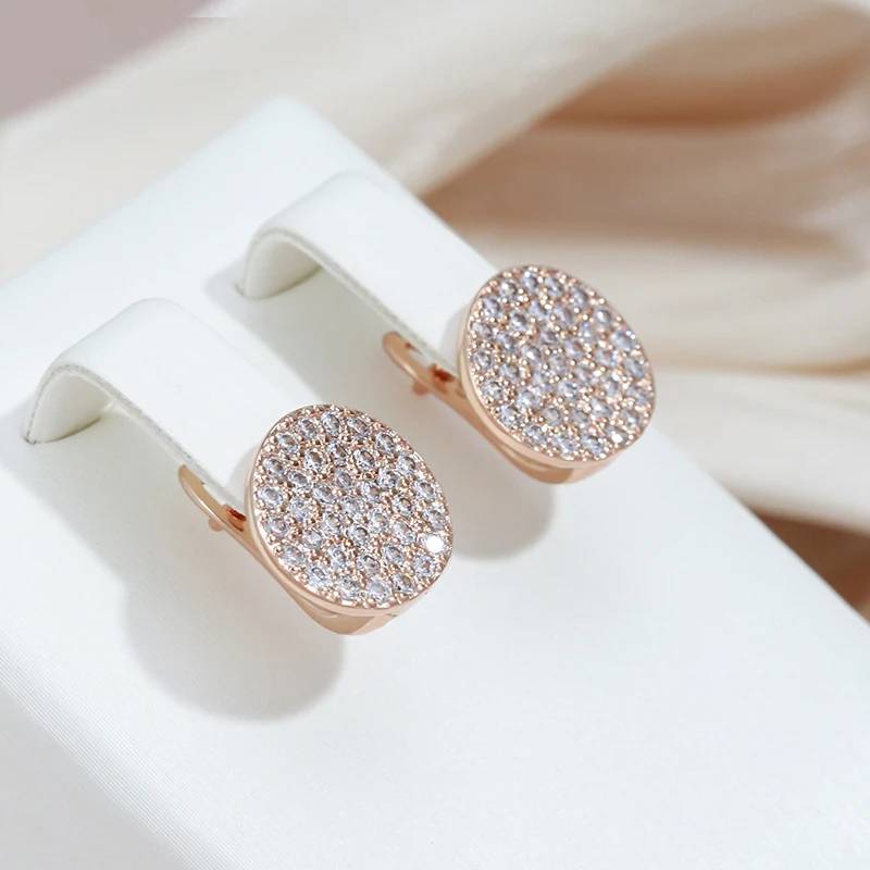 Full Paved Shiny Zircon Stud Earrings Women's Earrings