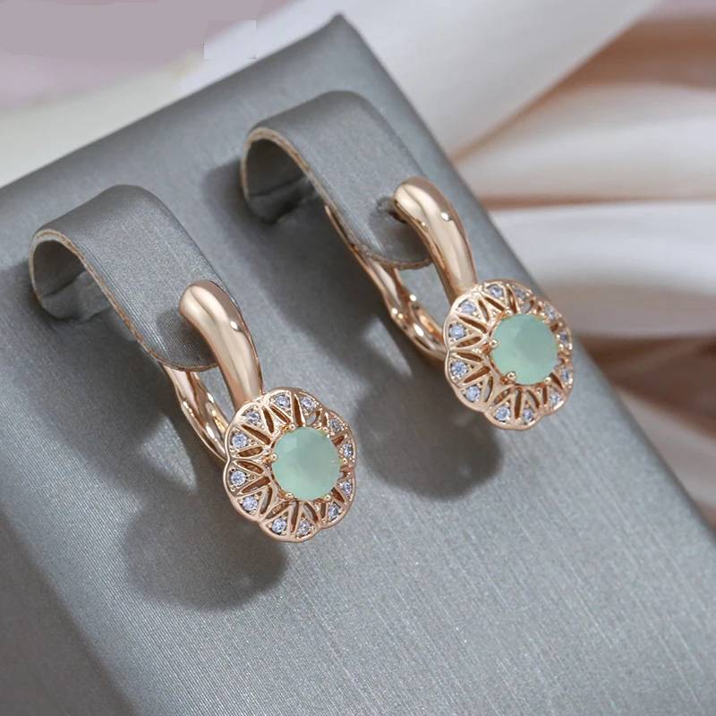 Lake Green Natural Zircon Drop Earrings Women's Earrings