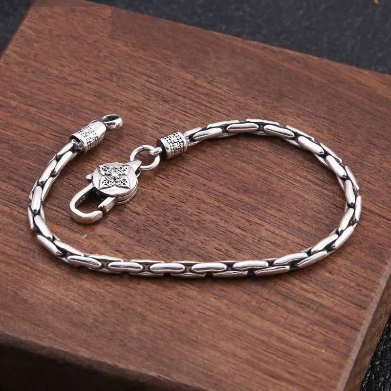 S925 Thai Silver Bamboo Bracelet Bracelets & Bangles Men's Bracelets Men's Jewelry Women's Jewelry