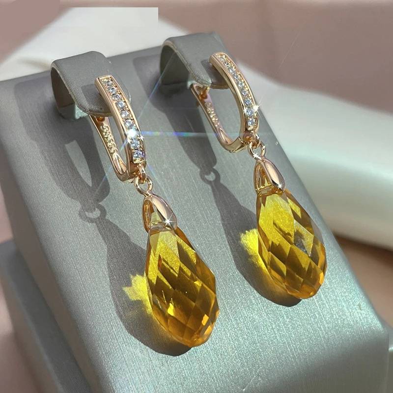 Rose Gold Pendant Earrings Women's Earrings