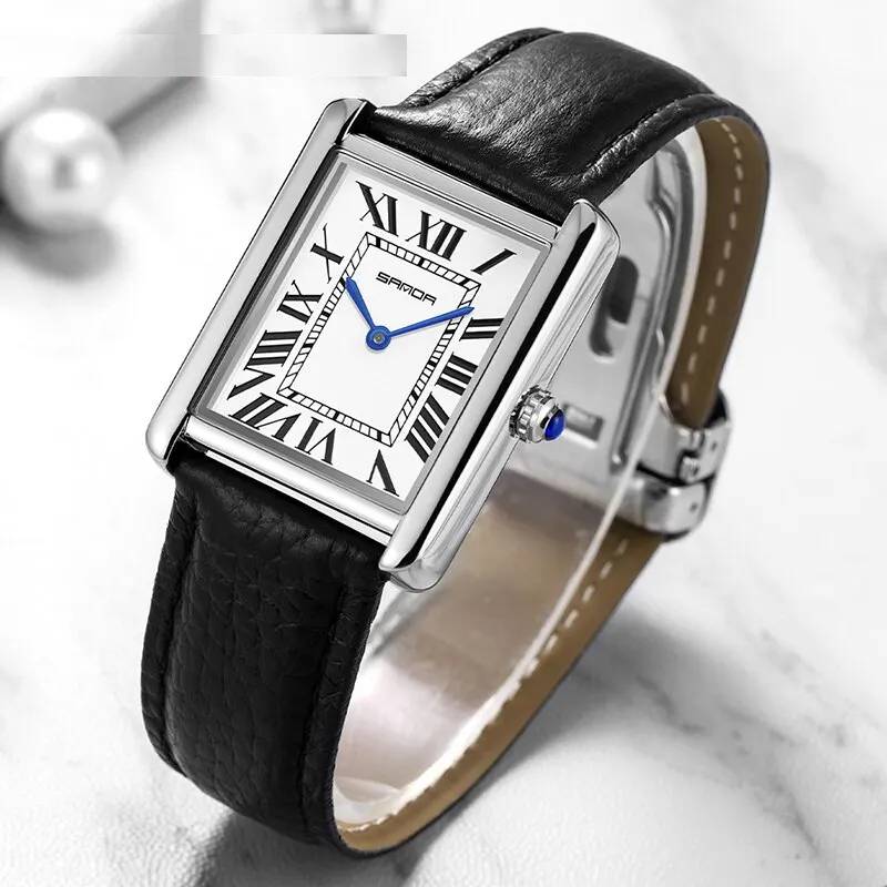 SANDA Tank Couple Quartz Dress Watch Watches For Men Women's Watches