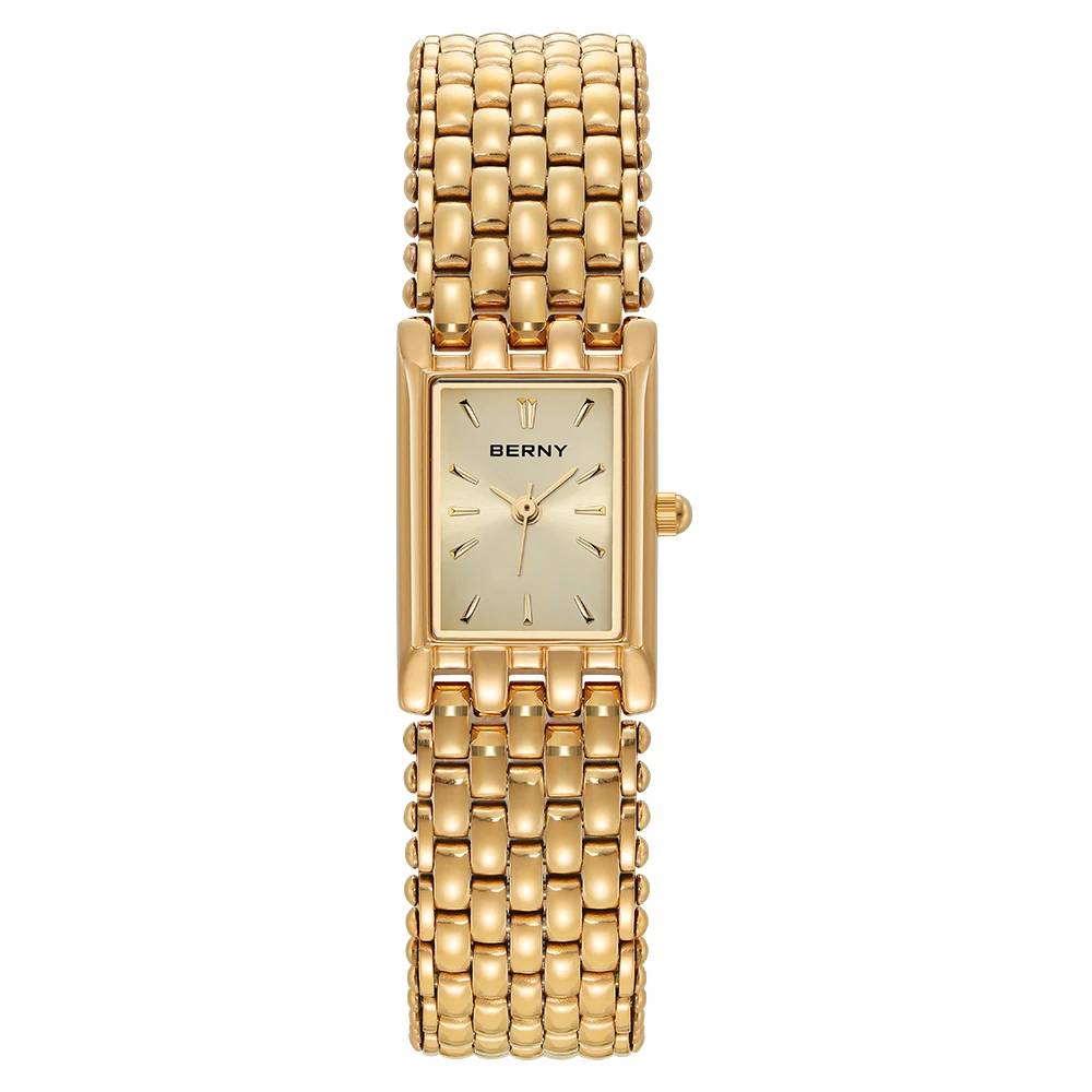 BERNY Women's Gold Square Quartz Watch Berny Watches Women's Watches