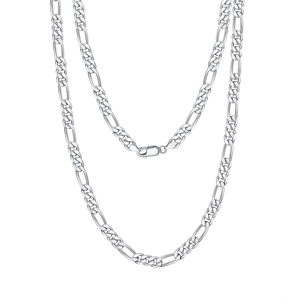 Figaro Chain Necklace Italian Handmade 5mm Sterling Silver Men's Chains Necklaces & Pendants