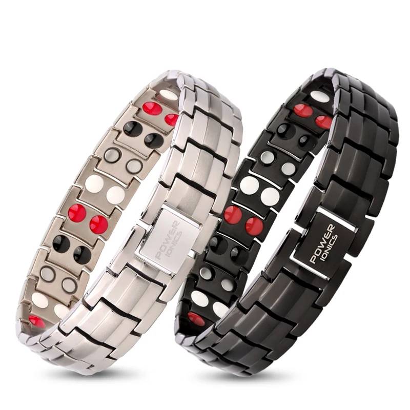 Titanium Mens Anion FIR Magnetic Bracelet Magnetic Jewelry