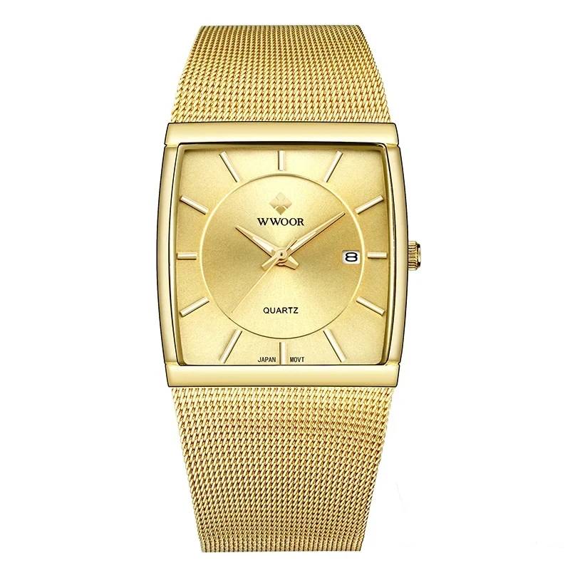 WWOOR Luxury Gold Square Watch for Men Watches For Men WWOOR Watches