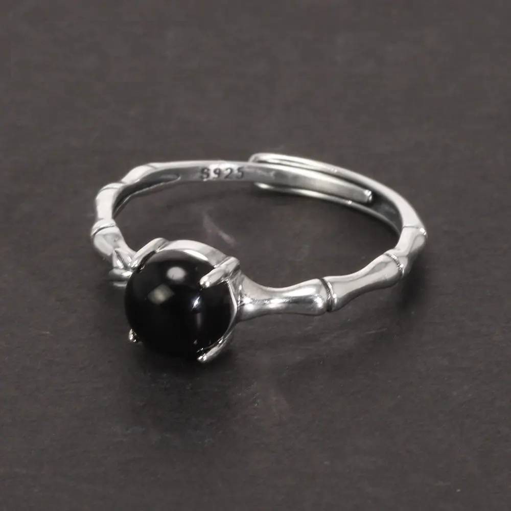 Antique 925 Sterling Silver Women's Bamboo Ring Women's Rings