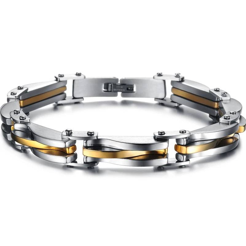 Gold Color Stainless Steel Bracelet Men's Bracelets